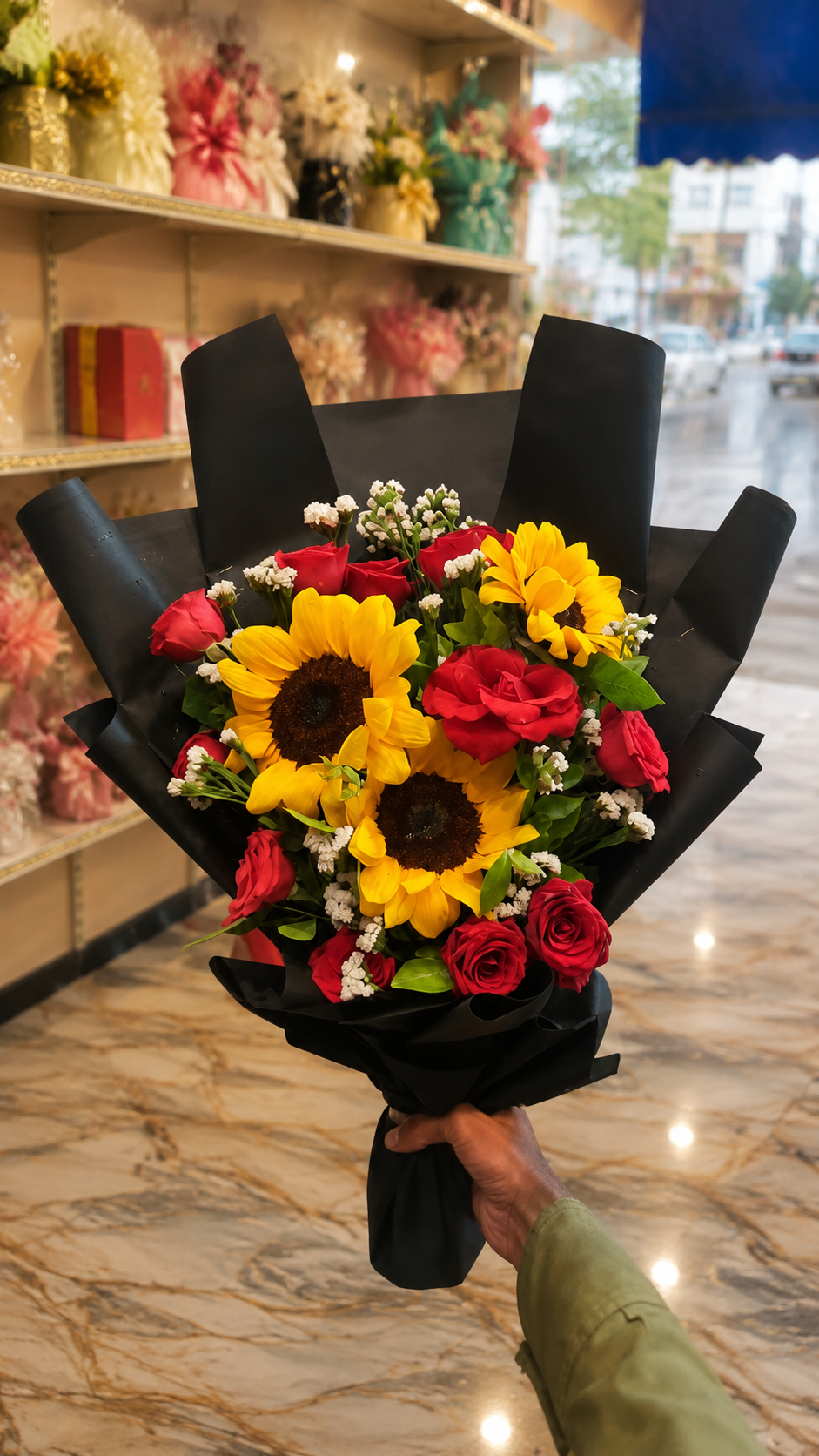 Bold Sunflower & Rose Fusion