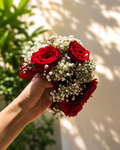 Bold Red Rose Floral Gajra