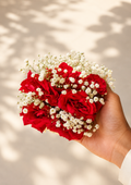 Velvet Red Floral Gajra