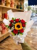 Sun-Kissed Red Rose Bouquet
