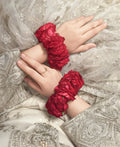 Red Rose Fresh Flower Bridal Wrist Corsage (Pair) – Mehndi, Mayun & Wedding Floral Bracelets