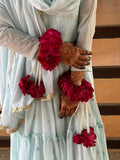 Luxury Red Rose Bridal Floral Kaleere Bracelets (Pair)